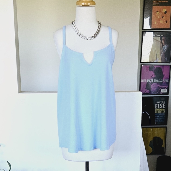 🏷️Athleta Wind Down Sleep Top Waffle Knit Baby Blue 2X - Picture 3 of 11